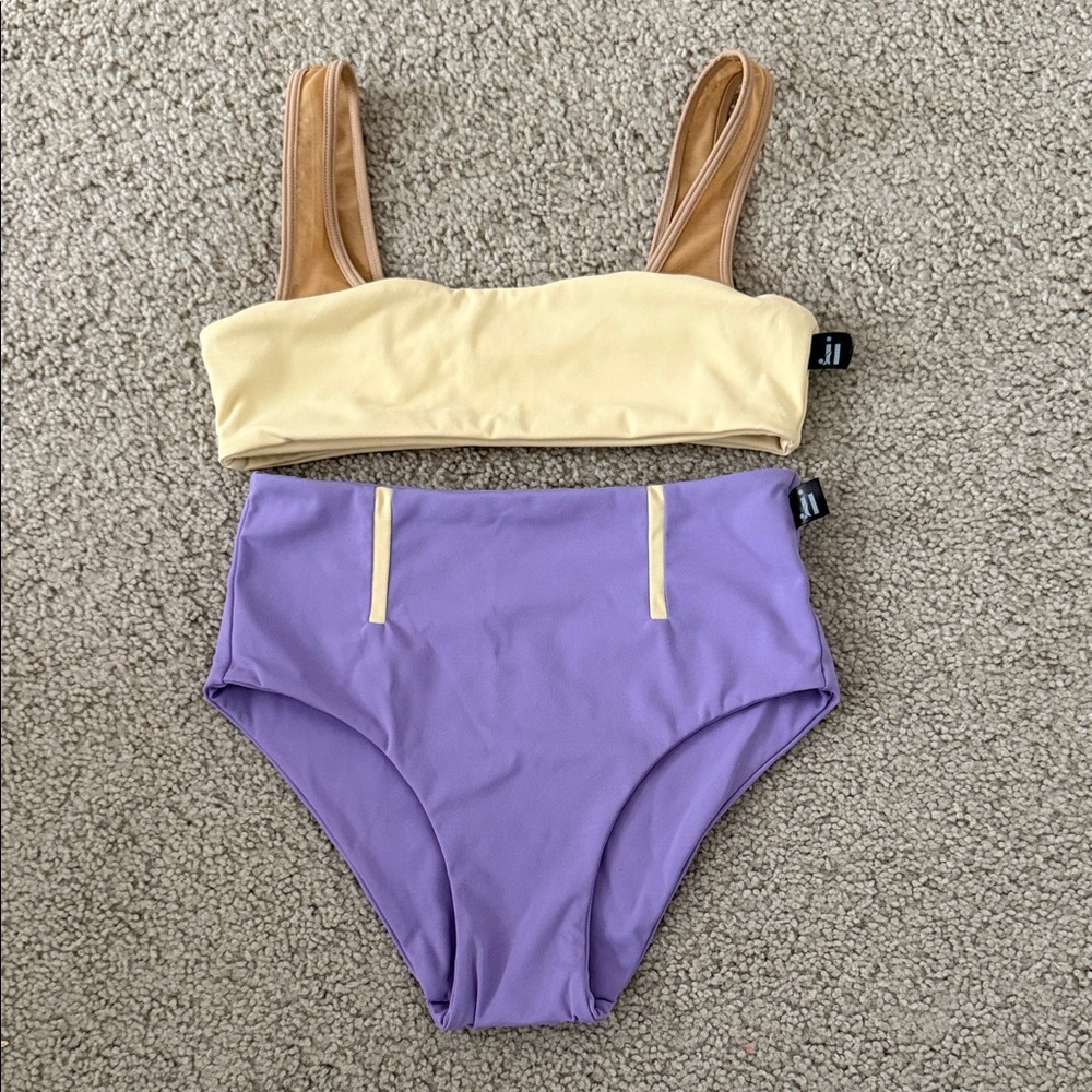 Yellow and Purple Bikini Set